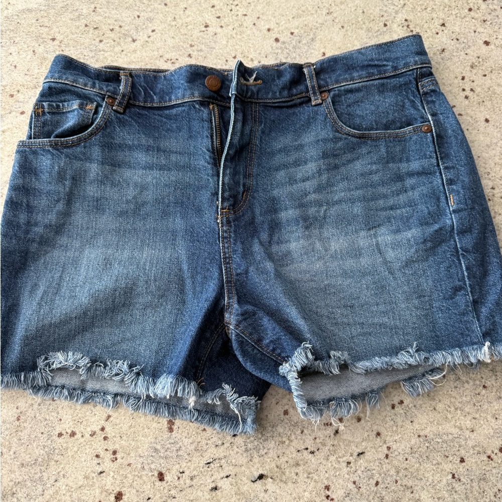 Loft’s Fresh Cut High Rise Cut Off Denim Shorts